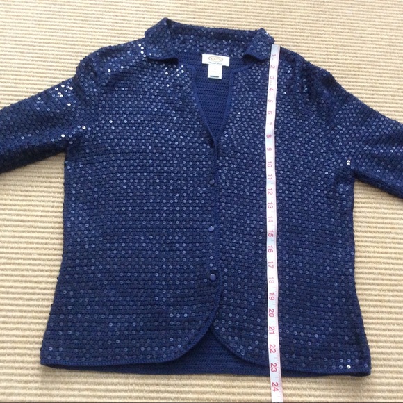 Talbots Blue Sequined Cardigan - Medium - Picture 9 of 9